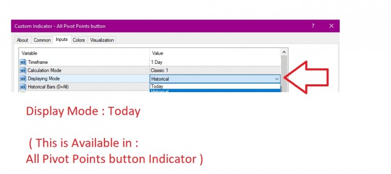 Option for  -- Display Mode - Today  ===  available in All Pivot Points button Indi.jpg
