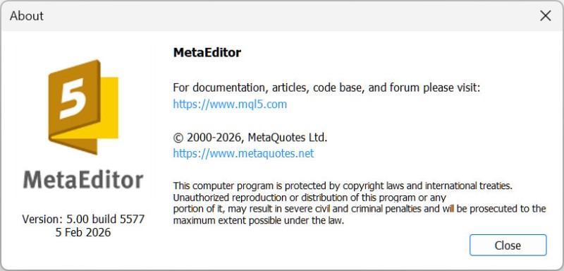 MetaEditor V 5.00 build 5577 - 5 Feb 2026.jpg